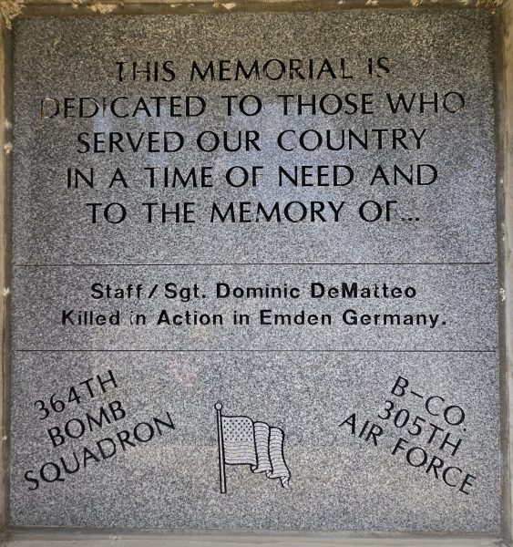STAFF/SGT. DOMINIC DEMATTEO WAR VETERANS MEMORIAL STONE