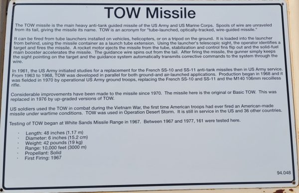 TOW MISSILE MEMORIAL PLAQUE