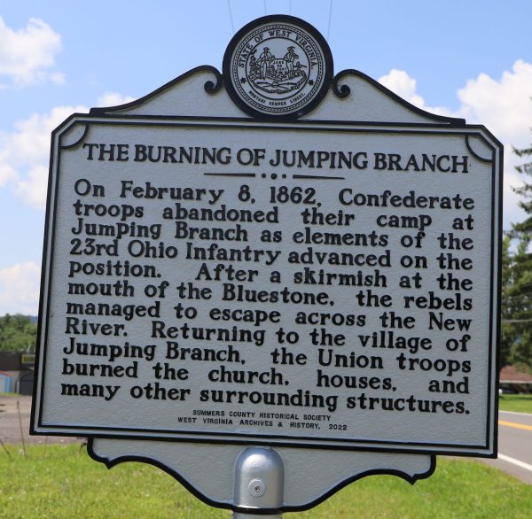 THE BURNING OF JUMPING BRANCH WAR MEMORIAL MARKER