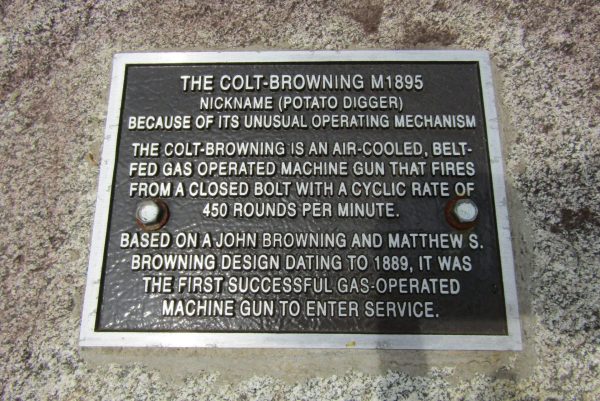 THE COLT-BROWNING M1895 MEMORIAL PLAQUE