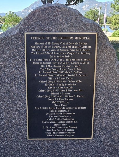 THE FREEDOM MEMORIAL PLAQUE A