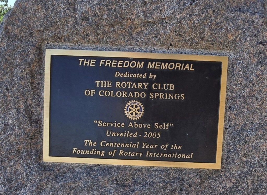 THE FREEDOM MEMORIAL PLAQUE C