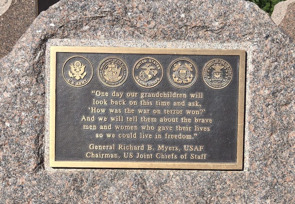 THE FREEDOM MEMORIAL PLAQUE D