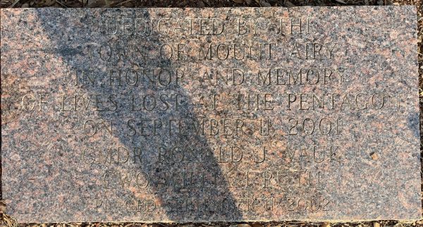 TOWN OF MOUNT AIRY PENTAGON MEMORIAL TABLET