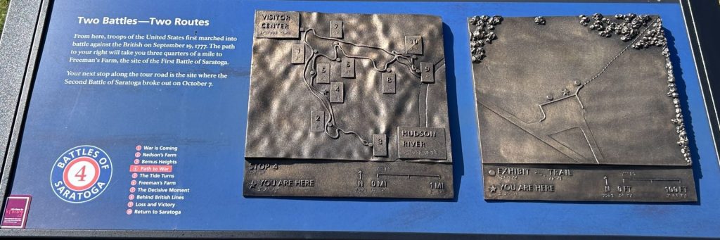 TWO BATTLES-TWO ROUTES REVOLUTIONARY WAR MEMORIAL PANEL