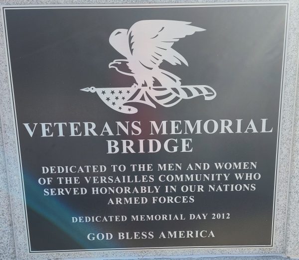 VERSAILLES COMMUNITY VETERANS MEMORIAL BRIDGE PLAQUE