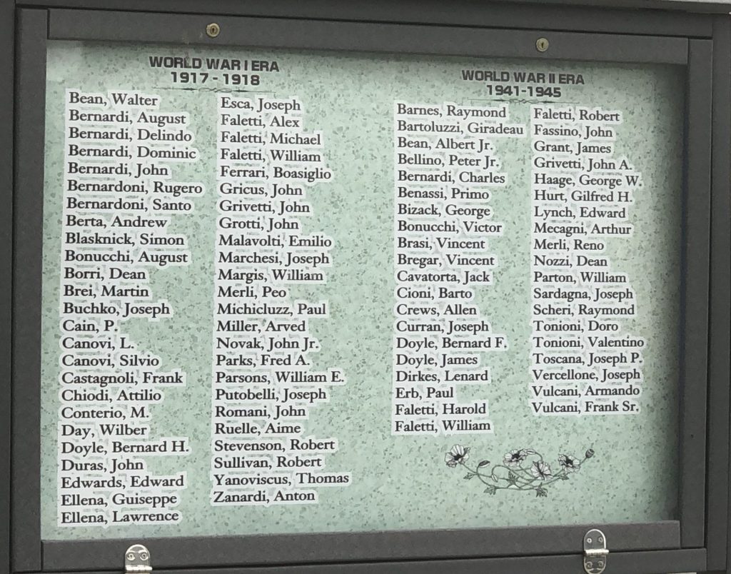 VILLAGE OF STANDARD VETERANS MEMORIAL HONOR ROLL A