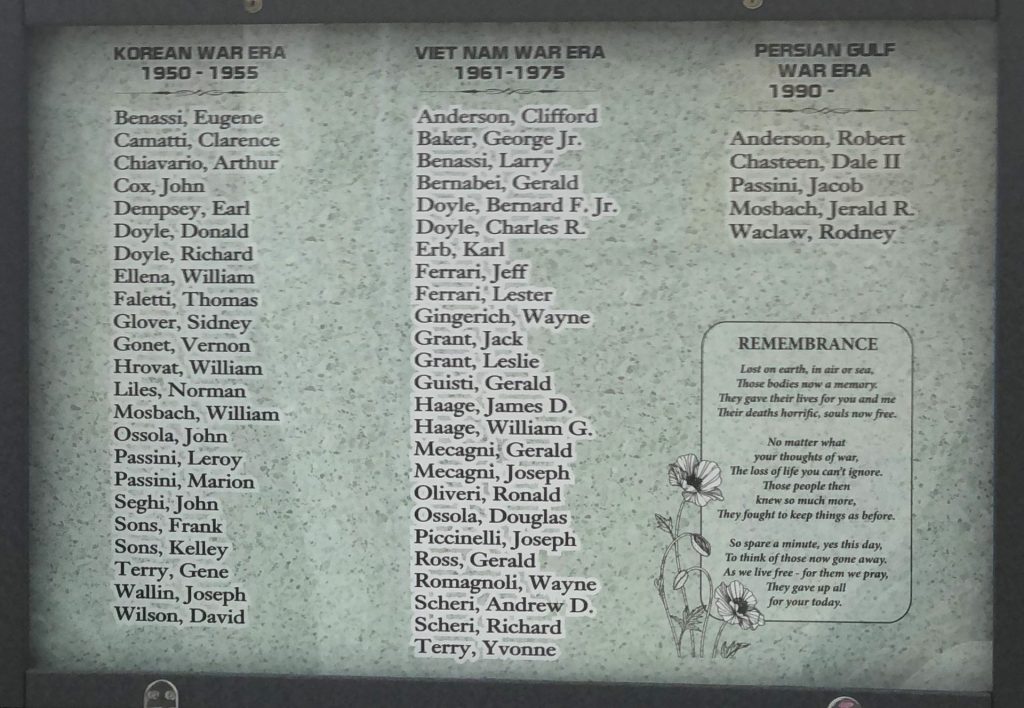 VILLAGE OF STANDARD VETERANS MEMORIAL HONOR ROLL B