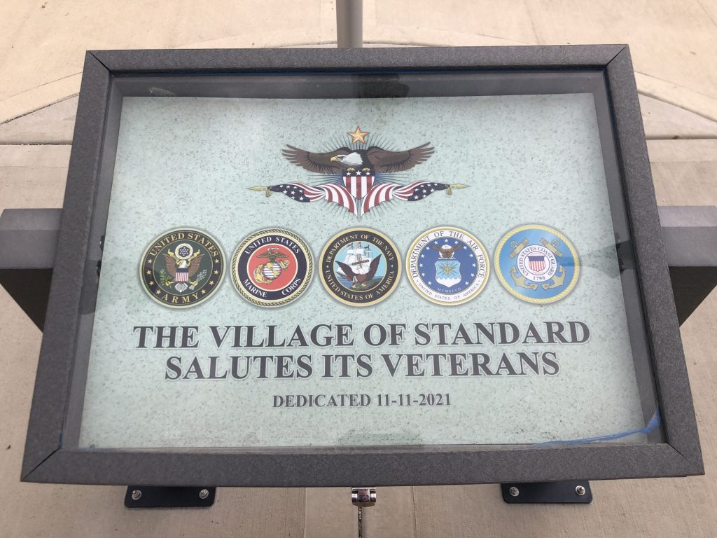 VILLAGE OF STANDARD VETERANS MEMORIAL PLAQUE
