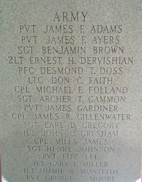 VIRGINIA MEDAL OF HONOR WAR MEMORIAL STONE B