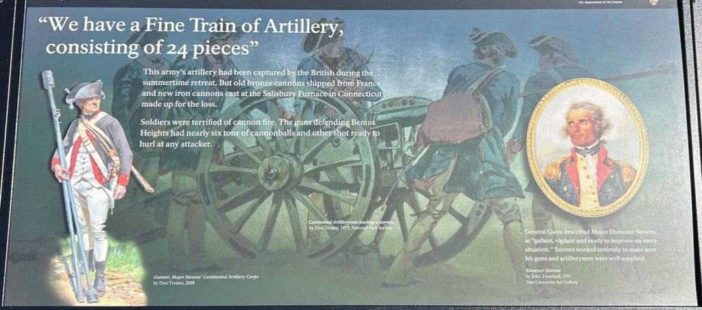 “WE HAVE A FINE TRAIN OF ARTILLERY, CONSISTING OF 24 PIECES” REVOLUTIONARY WAR MEMORIAL PANEL