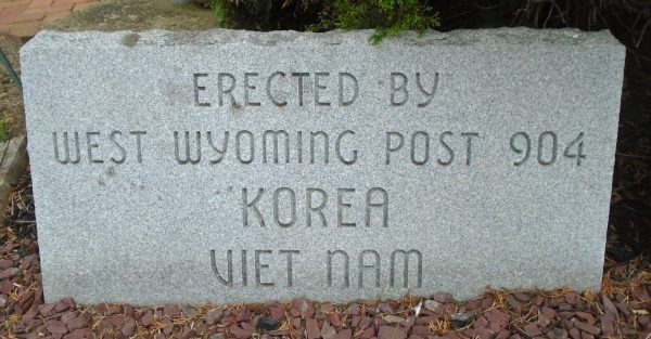 WEST WYOMING POST 904 KOREA AND VIET NAM MEMORIAL STONE