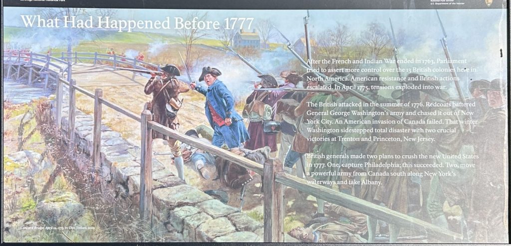 WHAT HAD HAPPENED BEFORE 1777 REVOLUTIONARY WAR MEMORIAL PANEL