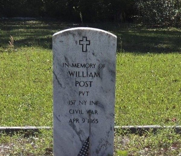 WILLIAM POST WAR MEMORIAL CEMETERY STONE