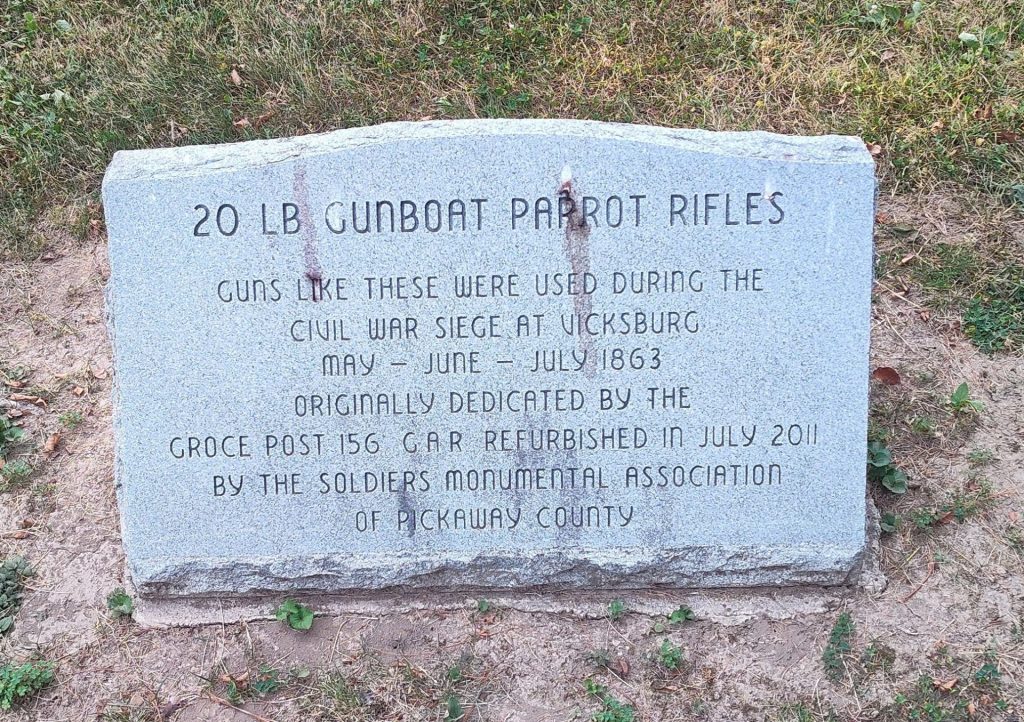 20LB GUNBOAT PARROT RIFLES WAR MEMORIAL STONE