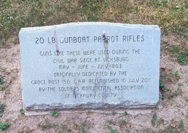 20LB GUNBOAT PARROT RIFLES WAR MEMORIAL STONE