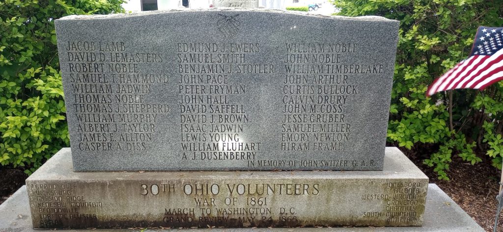 30TH OHIO VOLUNTEERS WAR MEMORIAL