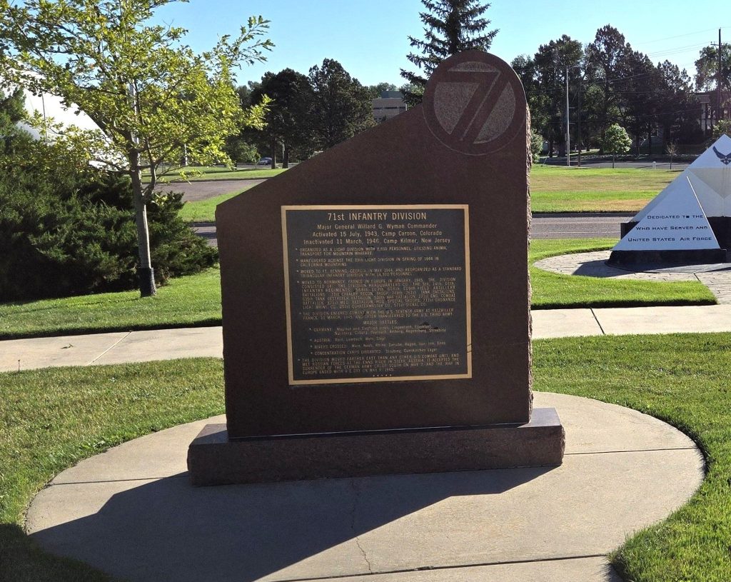71ST INFANTRY DIVISION WAR MEMORIAL FRONT
