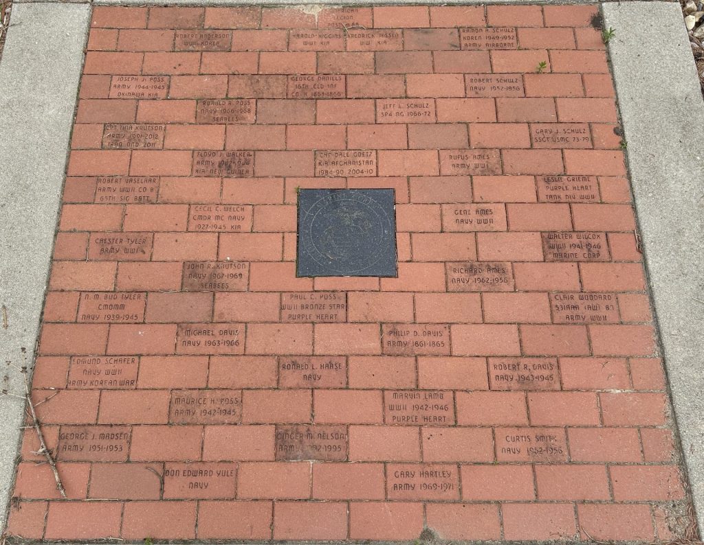 AMERICAN LEGION POST 88 ALL AMERICAN VETERANS MEMORIAL BRICKS SECTION A