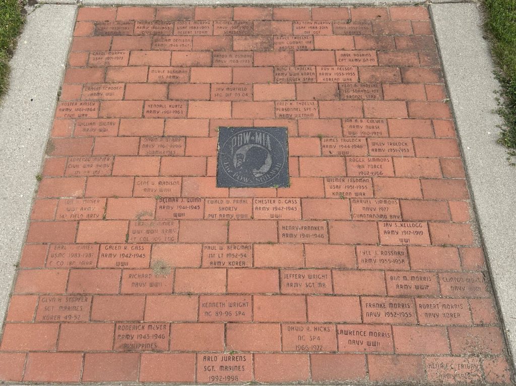 AMERICAN LEGION POST 88 ALL AMERICAN VETERANS MEMORIAL BRICKS SECTION G