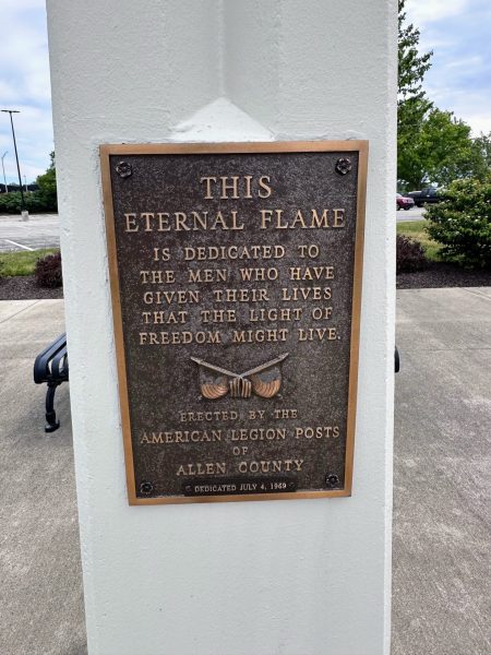 AMERICAN LEGION POSTS OF ALLEN COUNTY WAR MEMORIAL ETERNAL FLAME PLAQUE
