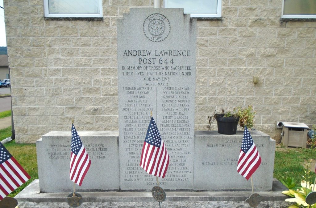 ANDREW LAWRENCE POST 644 WORLD WAR II MEMORIAL