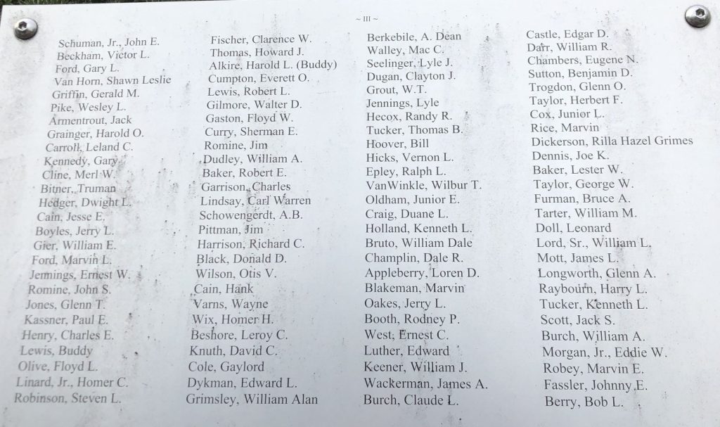 BATES COUNTY VETERANS TRIBUTE MEMORIAL PLAQUE C