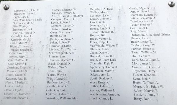 BATES COUNTY VETERANS TRIBUTE MEMORIAL PLAQUE C