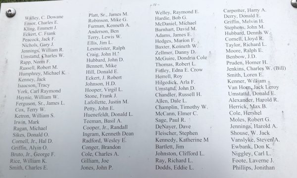 BATES COUNTY VETERANS TRIBUTE MEMORIAL PLAQUE D