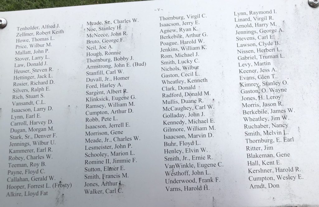 BATES COUNTY VETERANS TRIBUTE MEMORIAL PLAQUE E