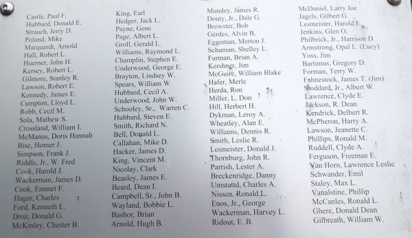 BATES COUNTY VETERANS TRIBUTE MEMORIAL PLAQUE F