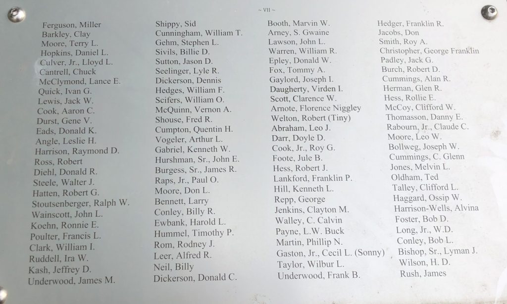 BATES COUNTY VETERANS TRIBUTE MEMORIAL PLAQUE G