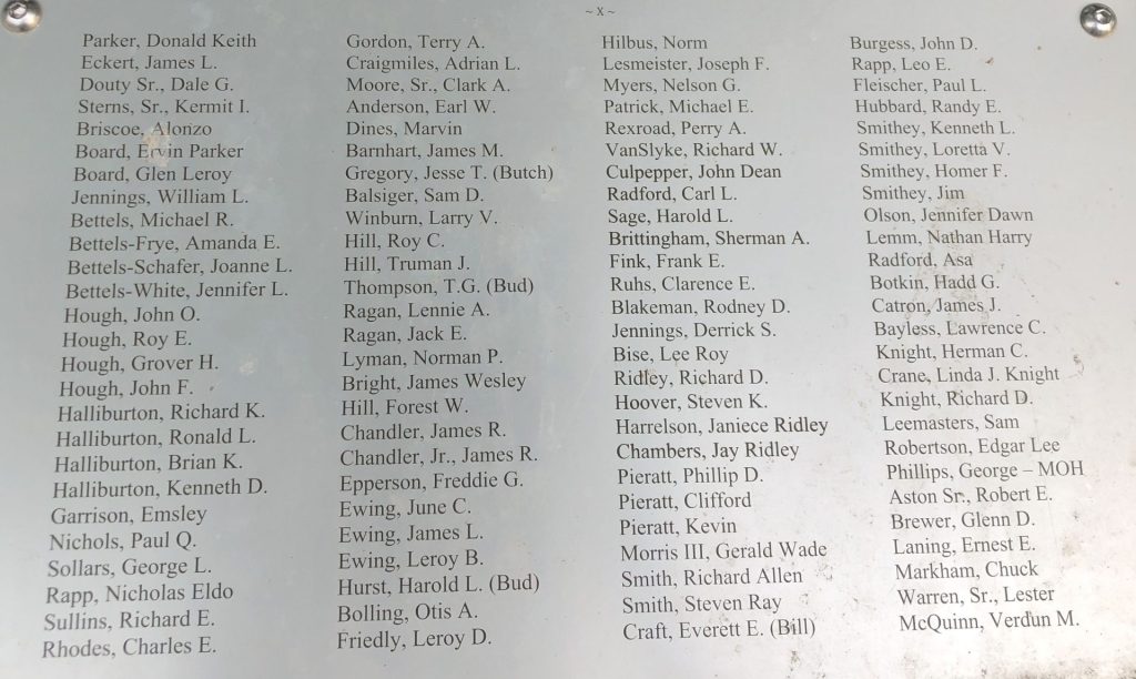 BATES COUNTY VETERANS TRIBUTE MEMORIAL PLAQUE J