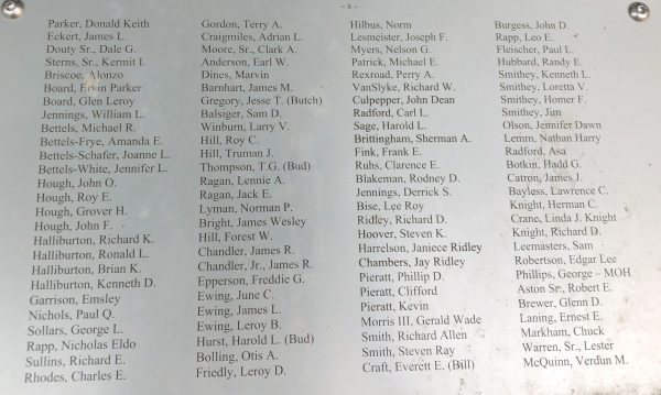 BATES COUNTY VETERANS TRIBUTE MEMORIAL PLAQUE J