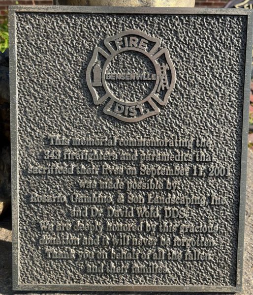 BENSENVILLE FIRE DIST SEPTEMBER 11, 2001 MEMORIAL PLAQUE
