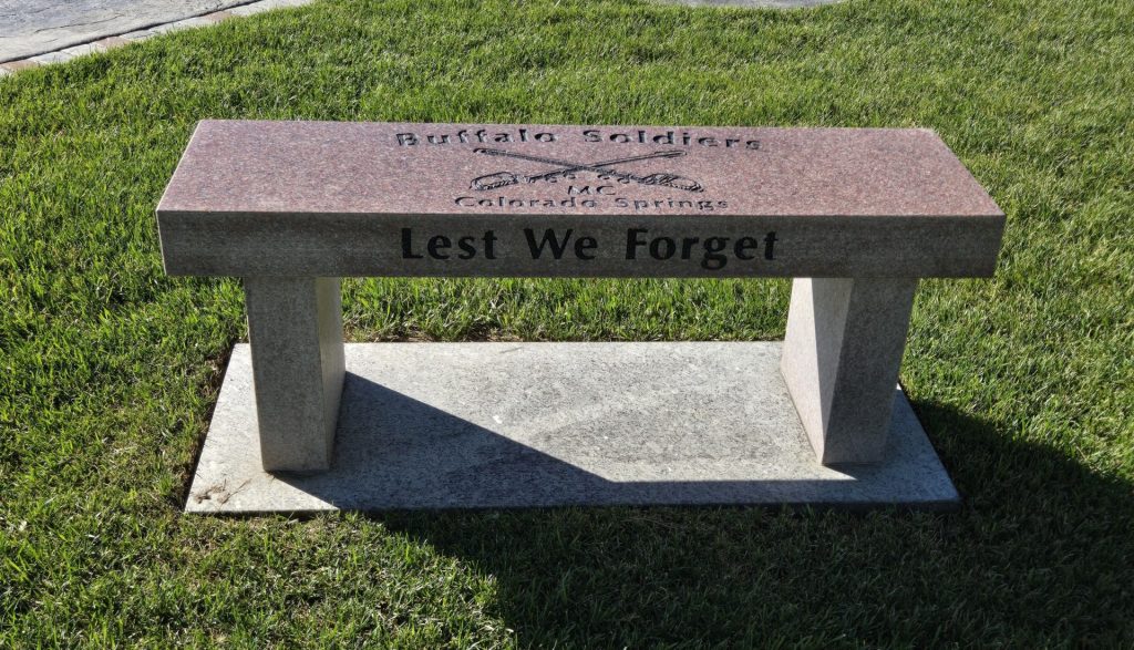 BUFFALO SOLDIERS COLORADO SPRINGS MEMORIAL BENCH