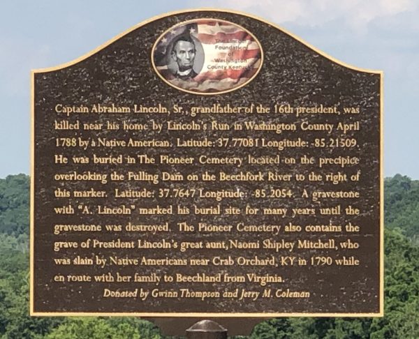 CAPTAIN ABRAHAM LINCOLN, SR. WAR MEMORIAL MARKER