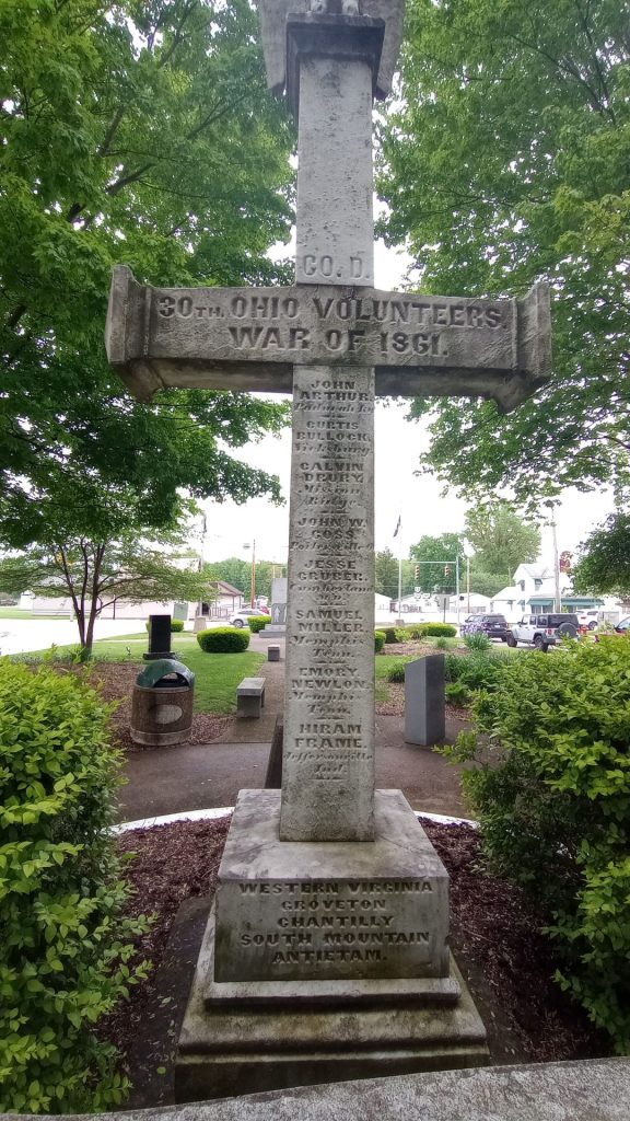 CO. D. 30TH OHIO VOLUNTEER WAR MEMORIAL CROSS