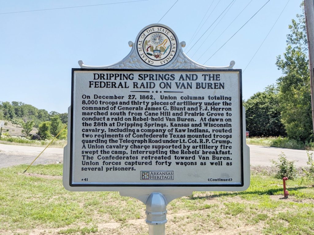 DRIPPING SPRINGS AND THE FEDERAL RAID ON VAN BUREN MEMORIAL PLAQUE