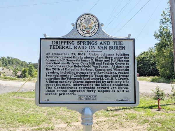 DRIPPING SPRINGS AND THE FEDERAL RAID ON VAN BUREN MEMORIAL PLAQUE
