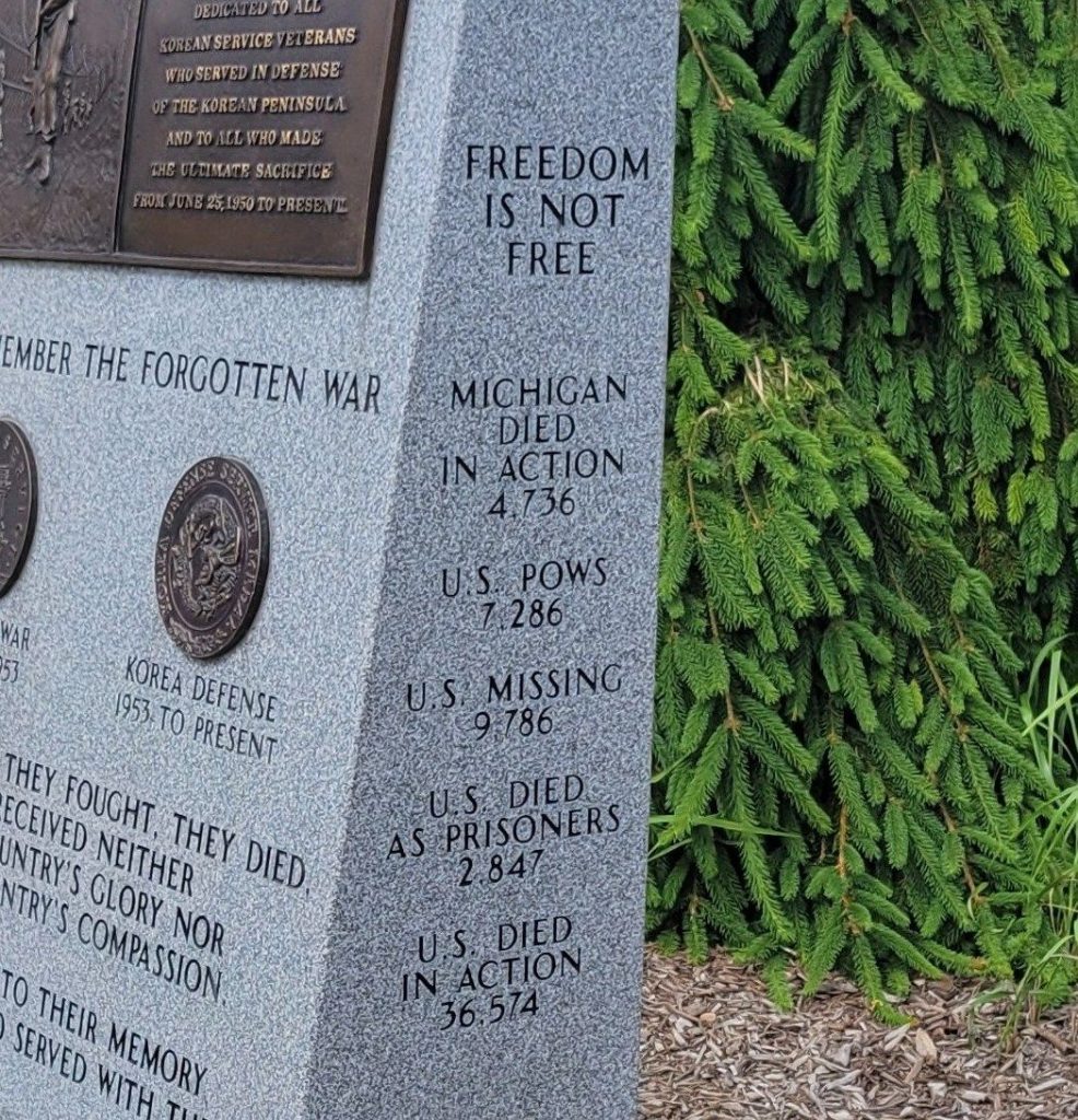 FRANKENMUTH KOREAN SERVICE MEMORIAL RIGHT SIDE