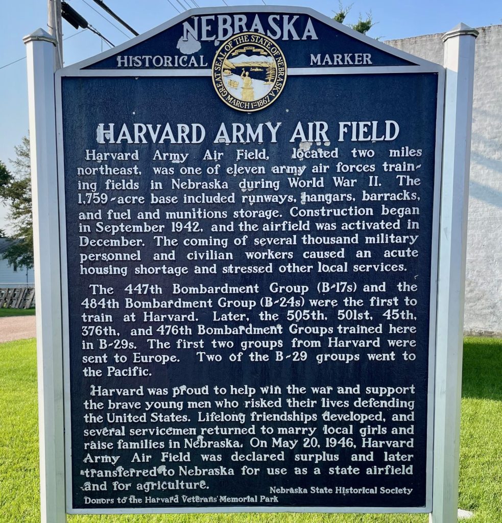 HARVARD ARMY AIRFIELD WAR MEMORIAL MARKER