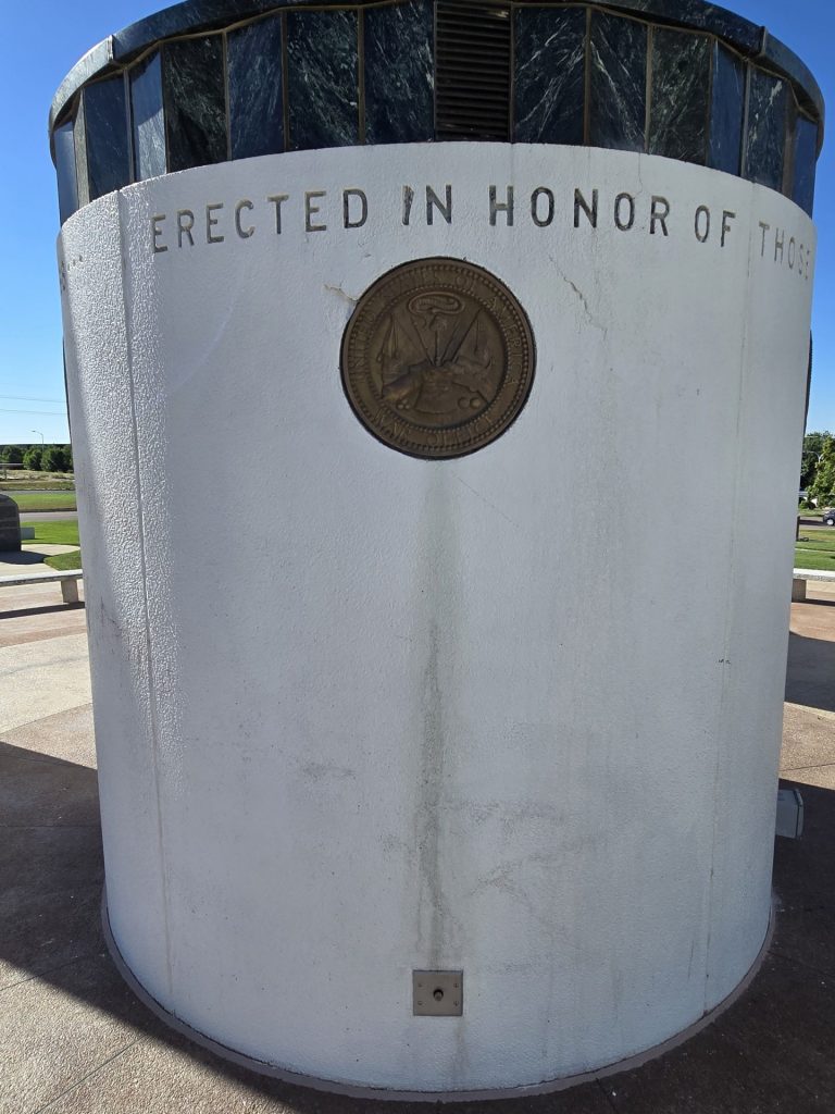 IN HONOR OF THOSE WHO GAVE THEIR LIVES WAR MEMORIAL CENTER STONE SIDE A