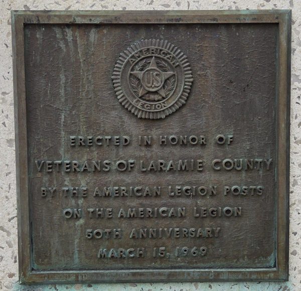 IN HONOR OF VETERANS OF LARAMIE COUNTY ETERNAL FLAME MEMORIAL PLAQUE