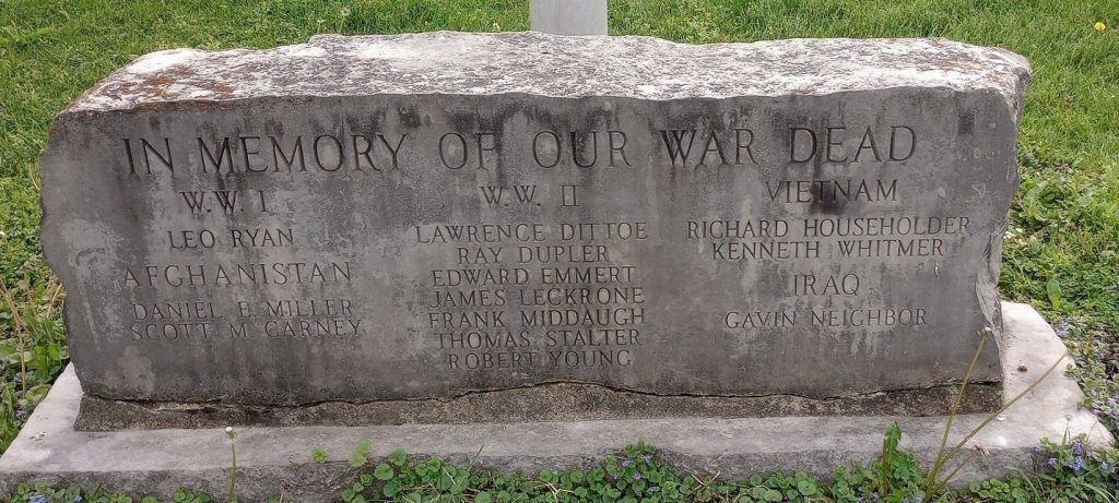 IN MEMORY OF OUR WAR DEAD MEMORIAL STONE