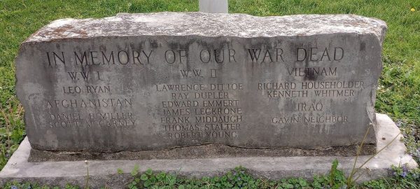 IN MEMORY OF OUR WAR DEAD MEMORIAL STONE