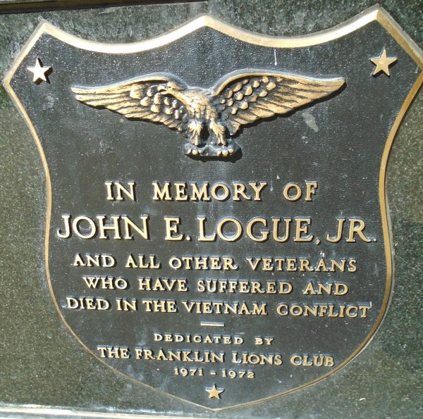 JOHN E. LOGUE, JR. VIETNAM CONFLICT MEMORIAL PLAQUE