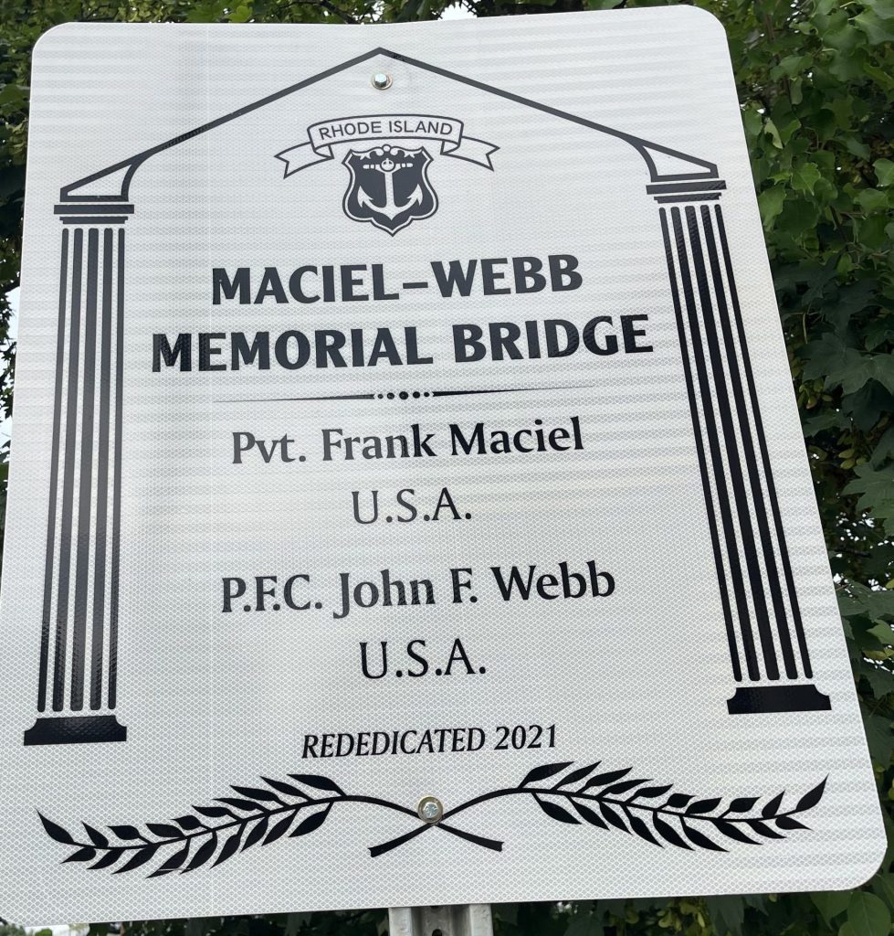 MACIELL-WEBB MEMORIAL BRIDGE PLAQUE