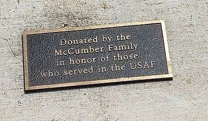 MCCUMBER FAMILY USAF MEMORIAL PLAQUE