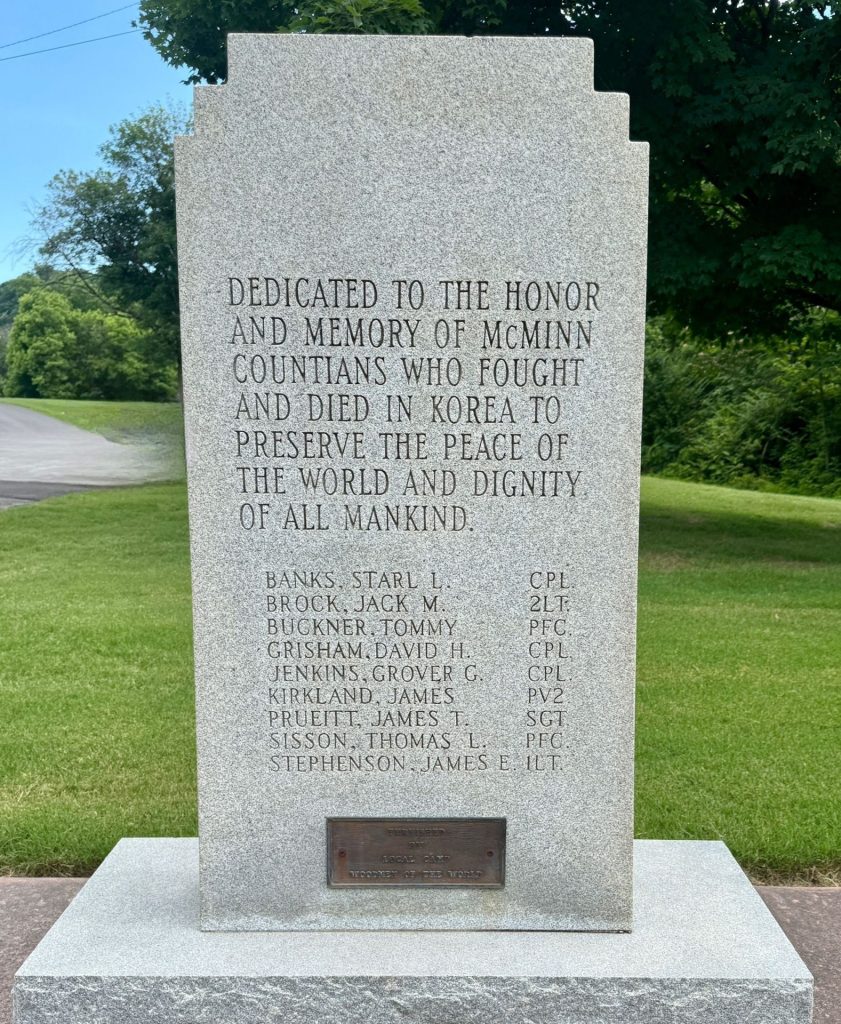 MCMINN COUNTIANS KOREAN WAR MEMORIAL